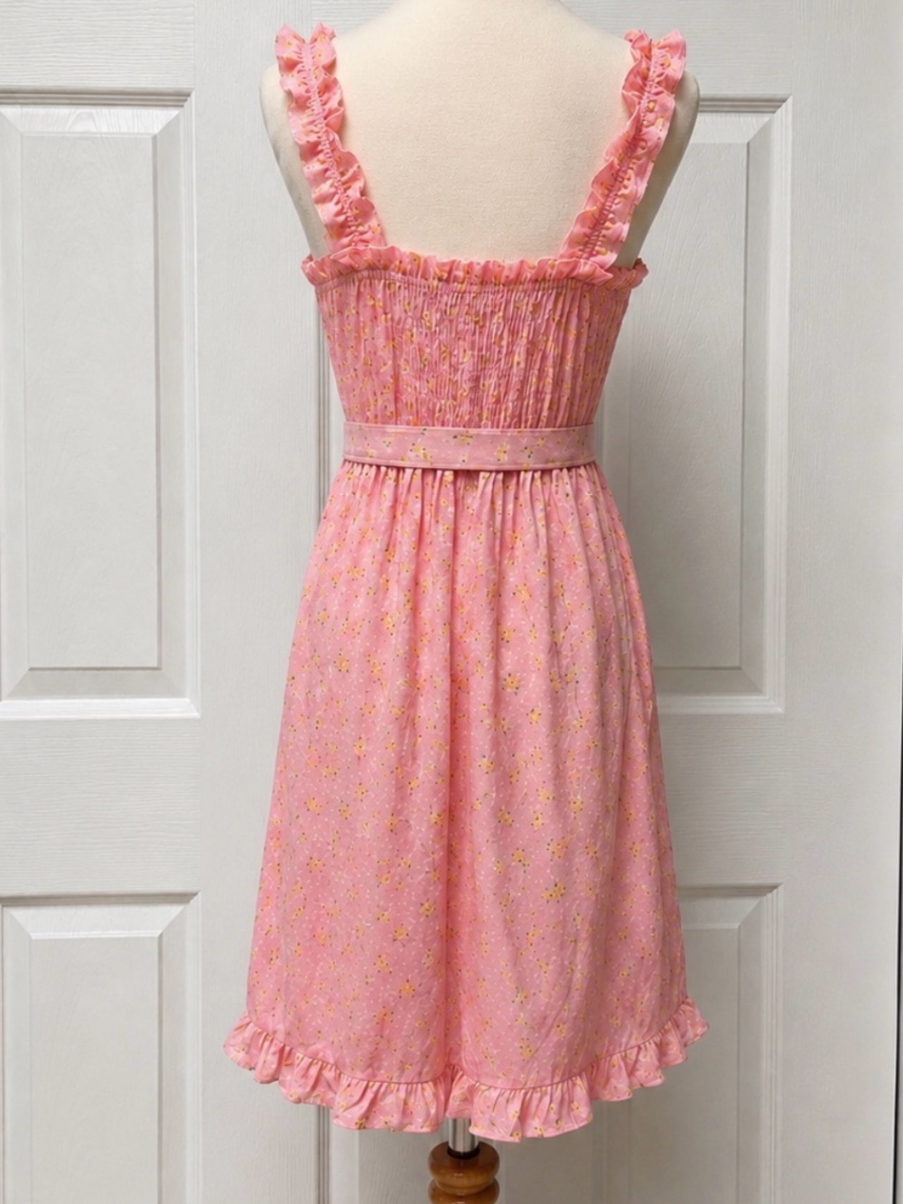 Faithfull the Brand Mid Summer Mini Dress Luda Floral Pink NWT Small - Picture 2 of 9